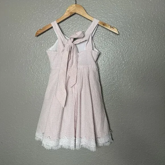 Rare editions Easter Spring Dress Pink White Size 7 - Picture 8 of 11